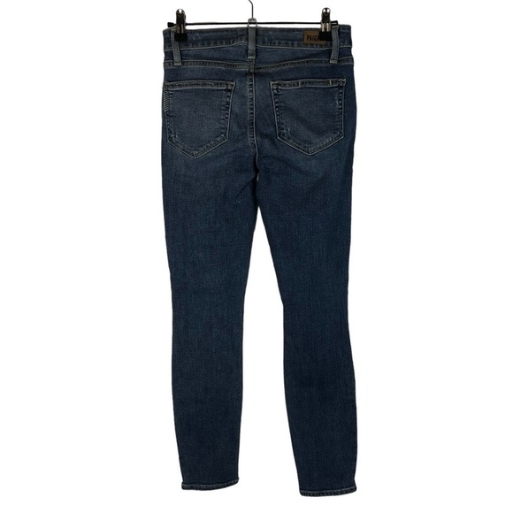 Paige Verdugo Ankle Embarcadero Distressed Knee Medium Wash Skinny Jeans 24 - Picture 3 of 6